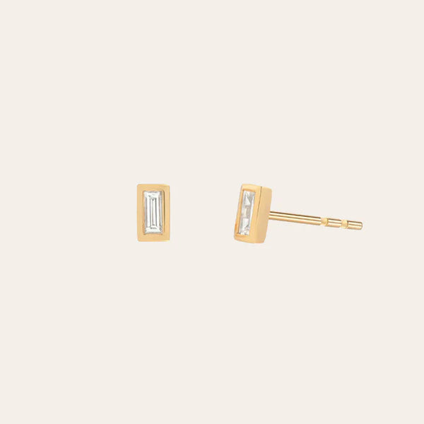 Diamond Baguette Stud