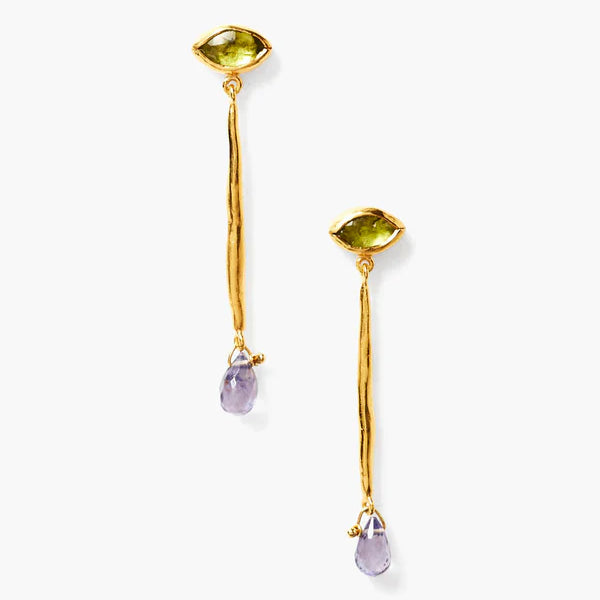 Lucia Evil Eye Peridot Earrings