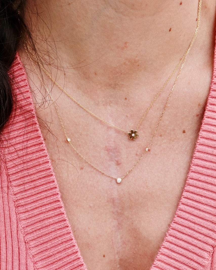 Diamond Flower Necklace