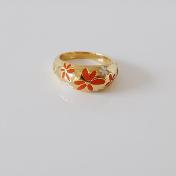 Orange flower ring