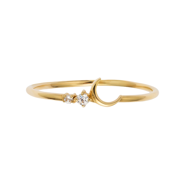 Gold Diamond Fly Me To the Moon Ring