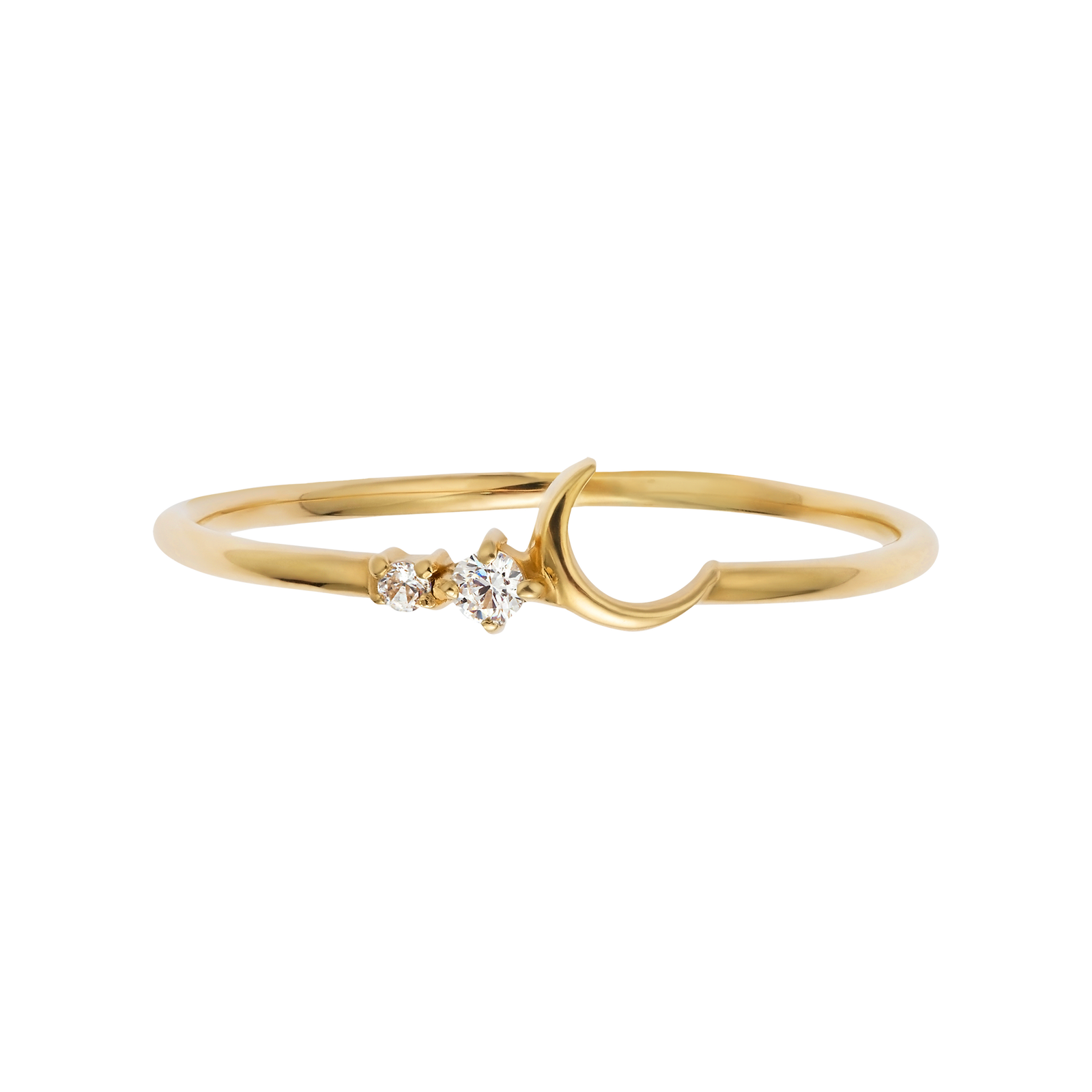 Gold Diamond Fly Me To the Moon Ring