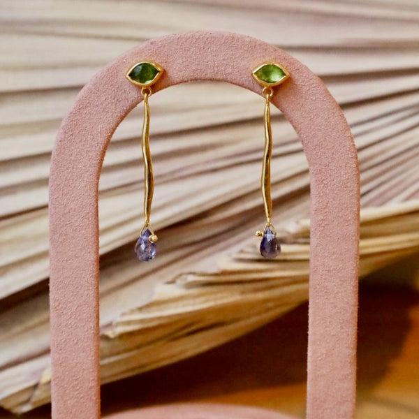 Lucia Evil Eye Peridot Earrings