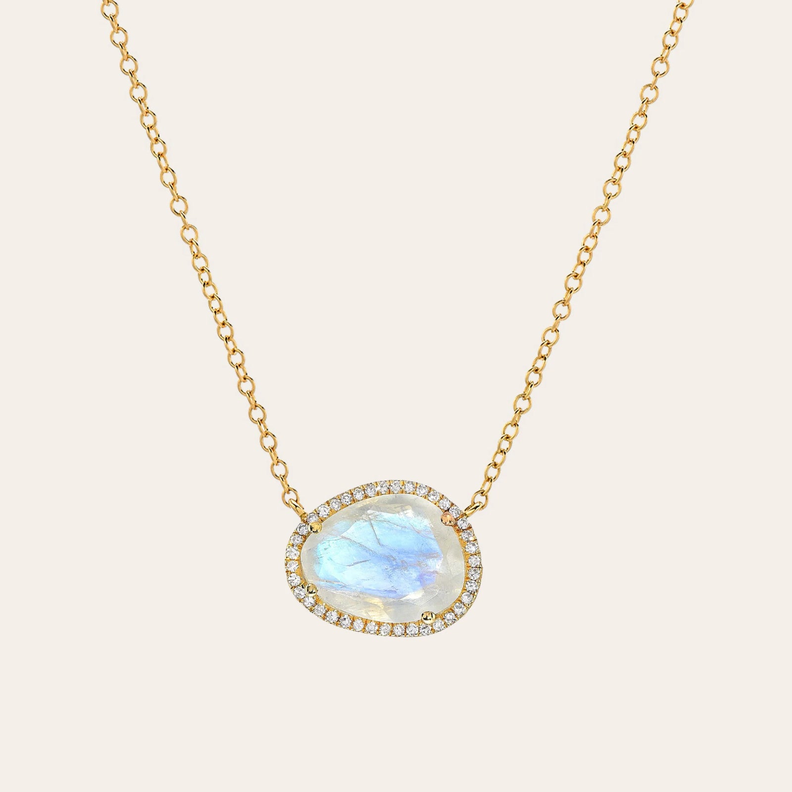 Diamond Moonstone Necklace