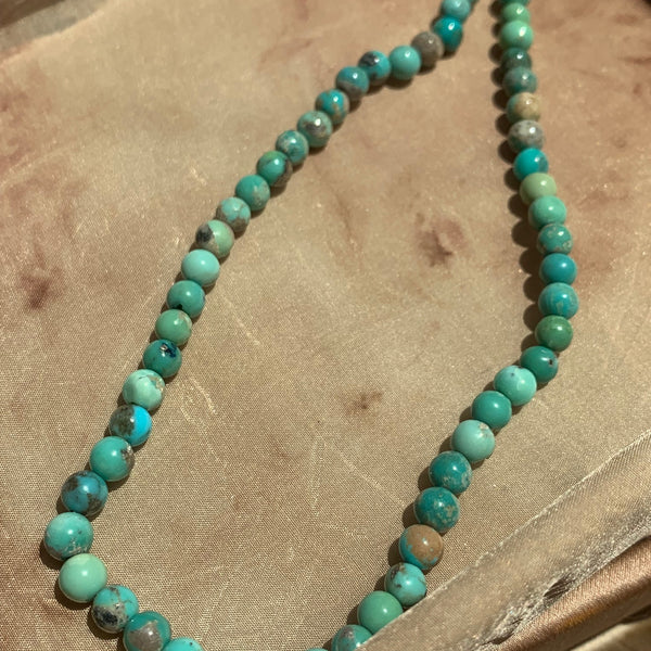 Knotted Arizona Turquoise Necklace- Charm Bar