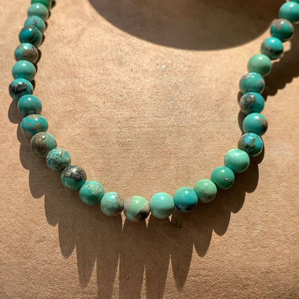 Knotted Arizona Turquoise Necklace- Charm Bar