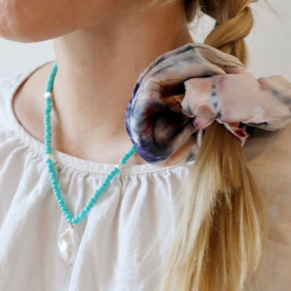 Botanically Dyed Silk Hair Scrunchie