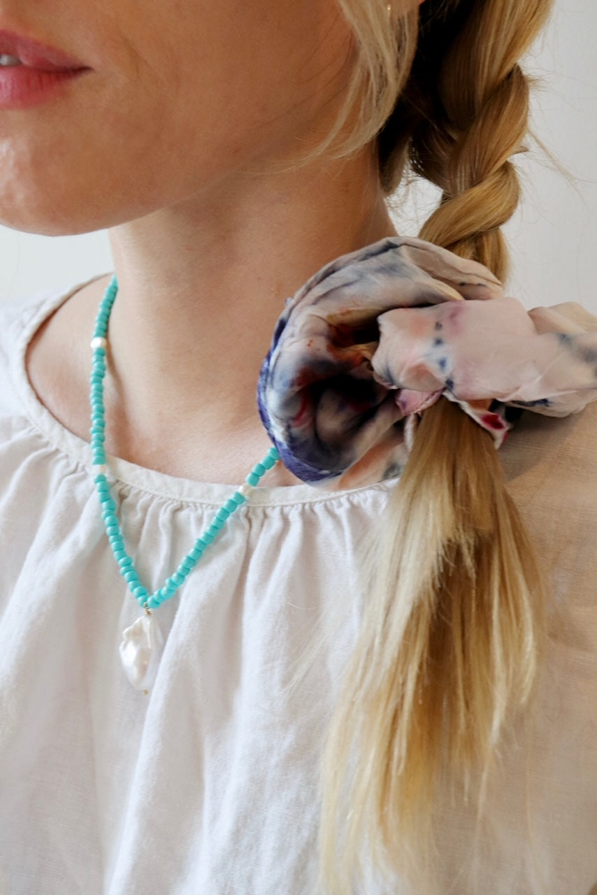 Botanically Dyed Silk Hair Scrunchie