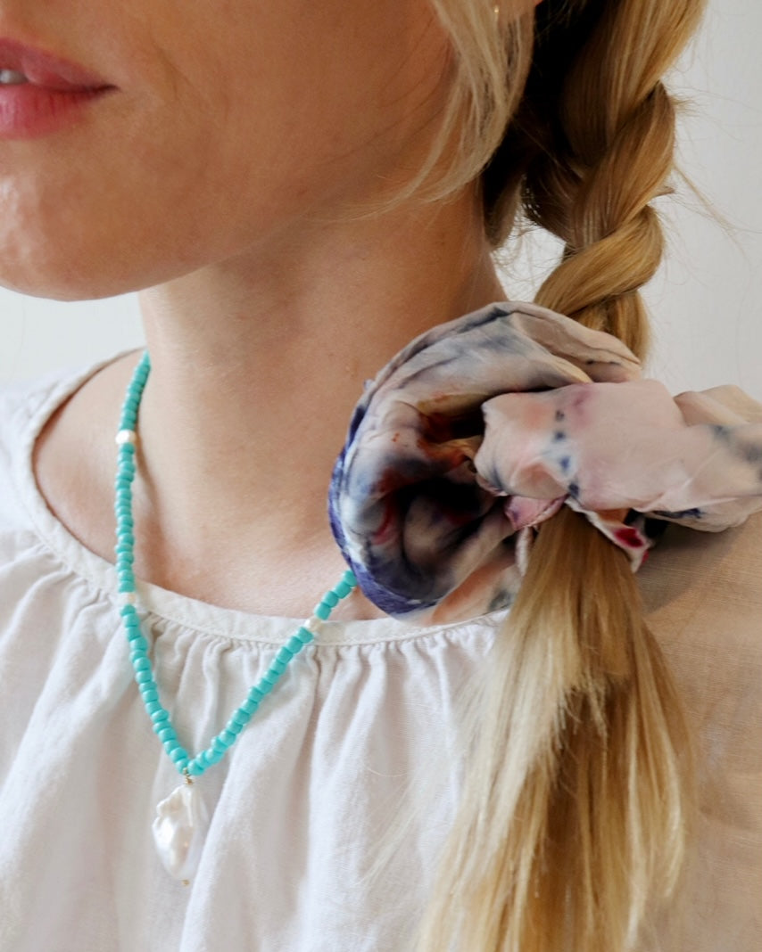 Botanically Dyed Silk Hair Scrunchie