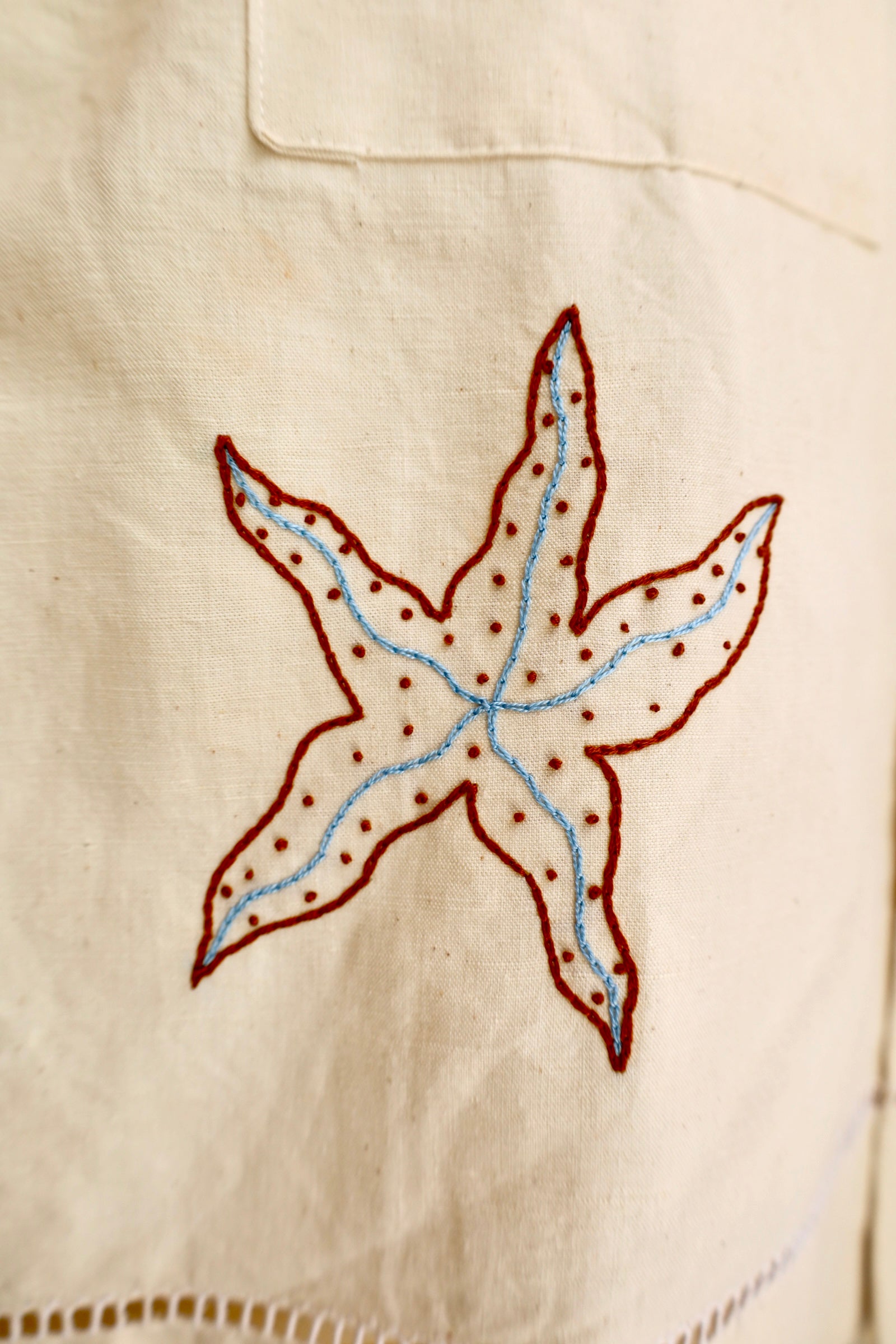 Handmade Linen Embroidered Shirt Coat