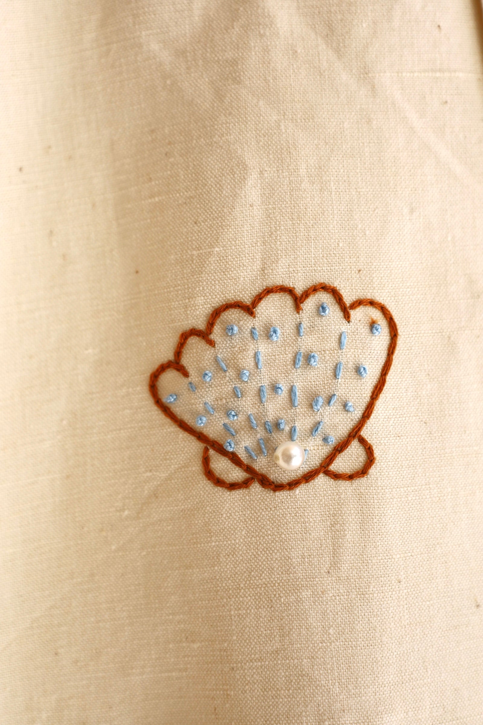 Handmade Linen Embroidered Shirt Coat