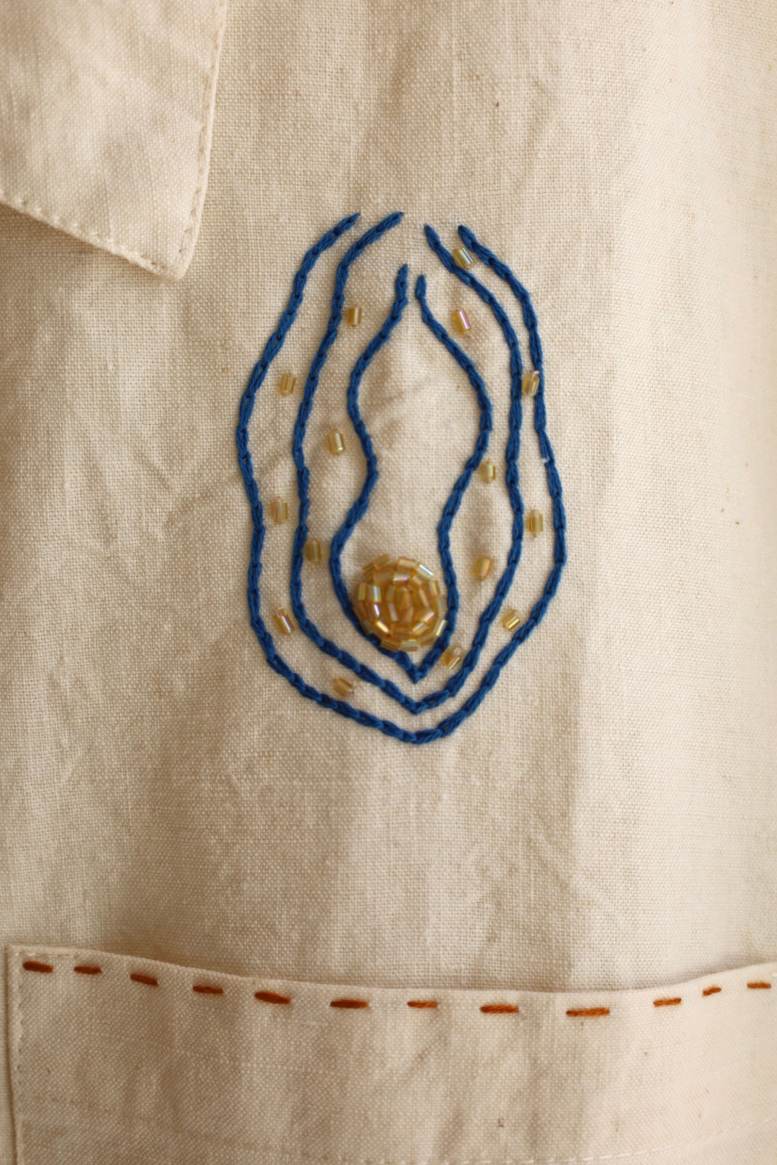 Handmade Linen Embroidered Shirt Coat