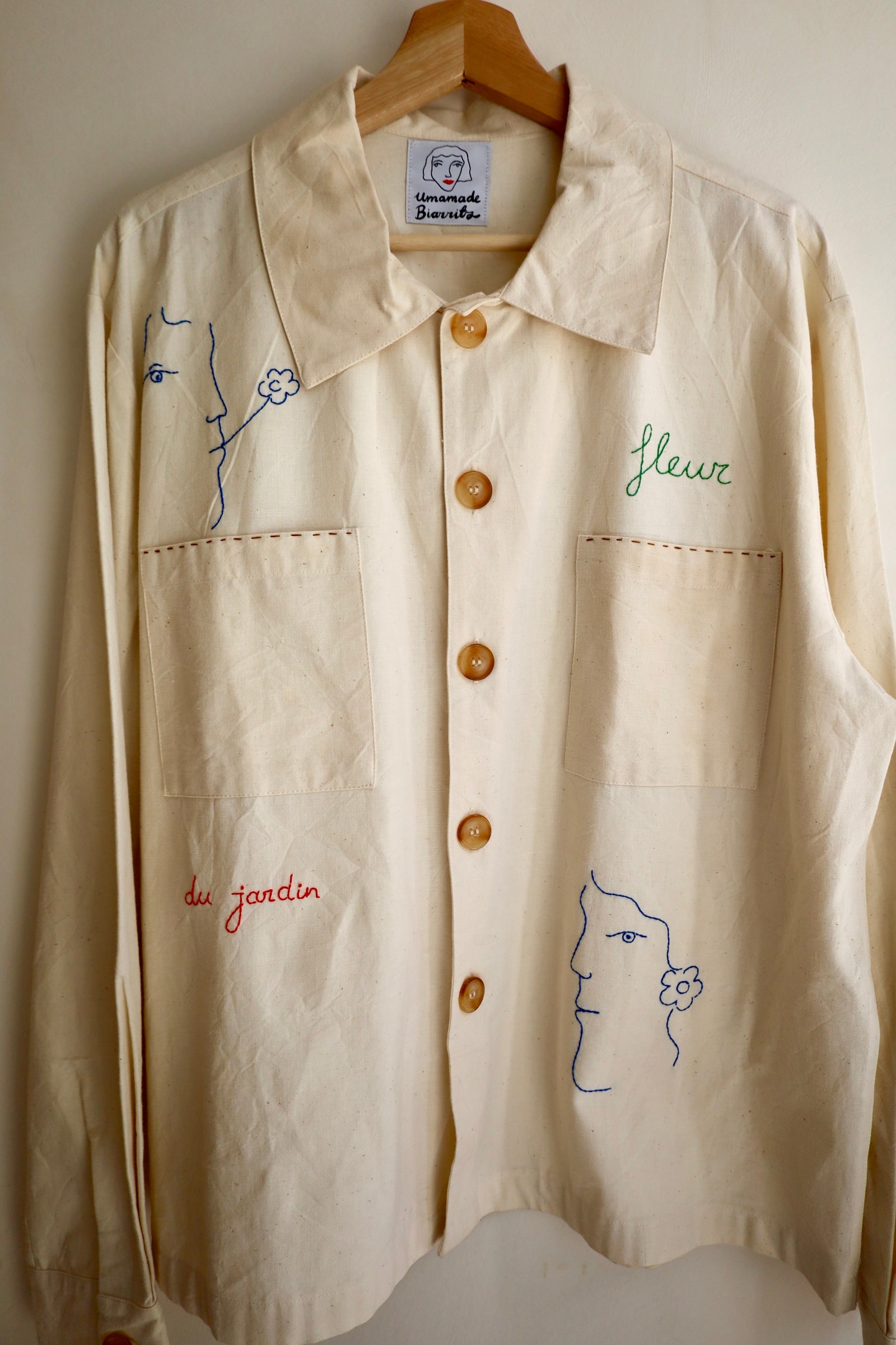 Handmade Linen Embroidered Shirt Coat