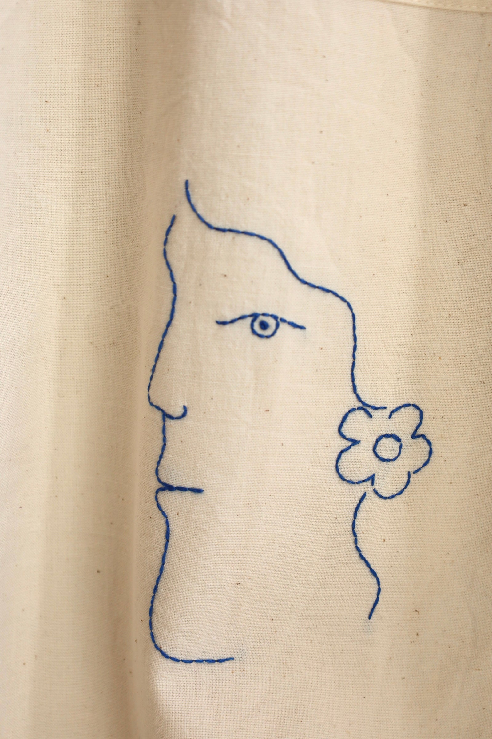 Handmade Linen Embroidered Shirt Coat
