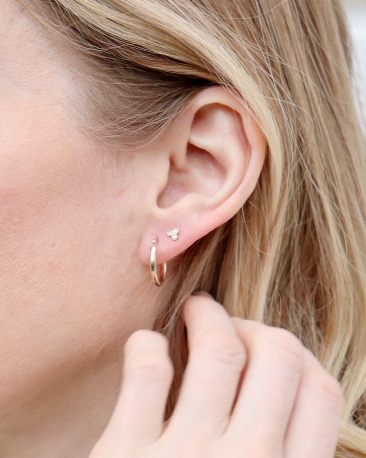 Trio Diamond Stud Earring (single)