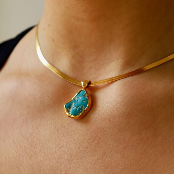 Turquoise Totem Herringbone Necklace