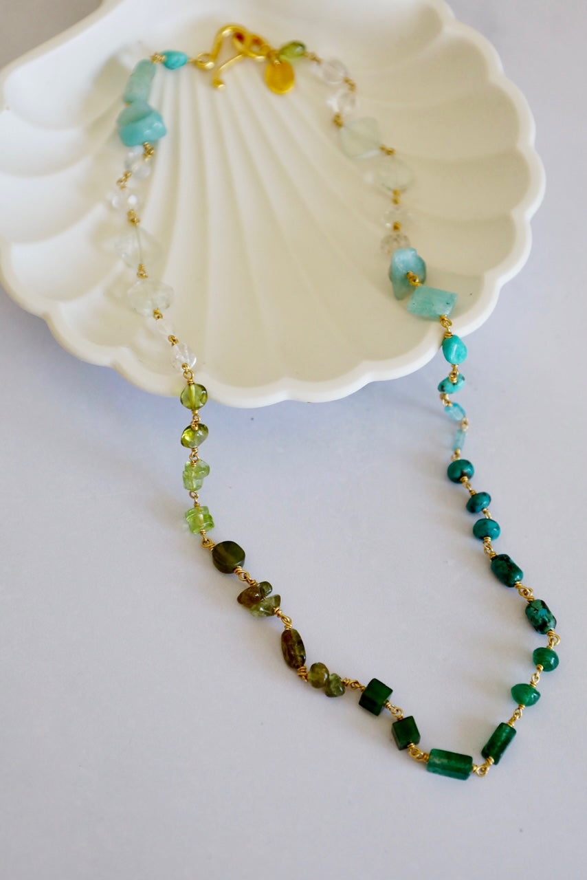 Daphne beaded turquoise mix necklace