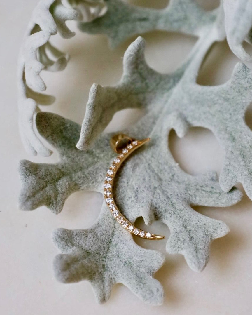 Diamond Half Moon Charm