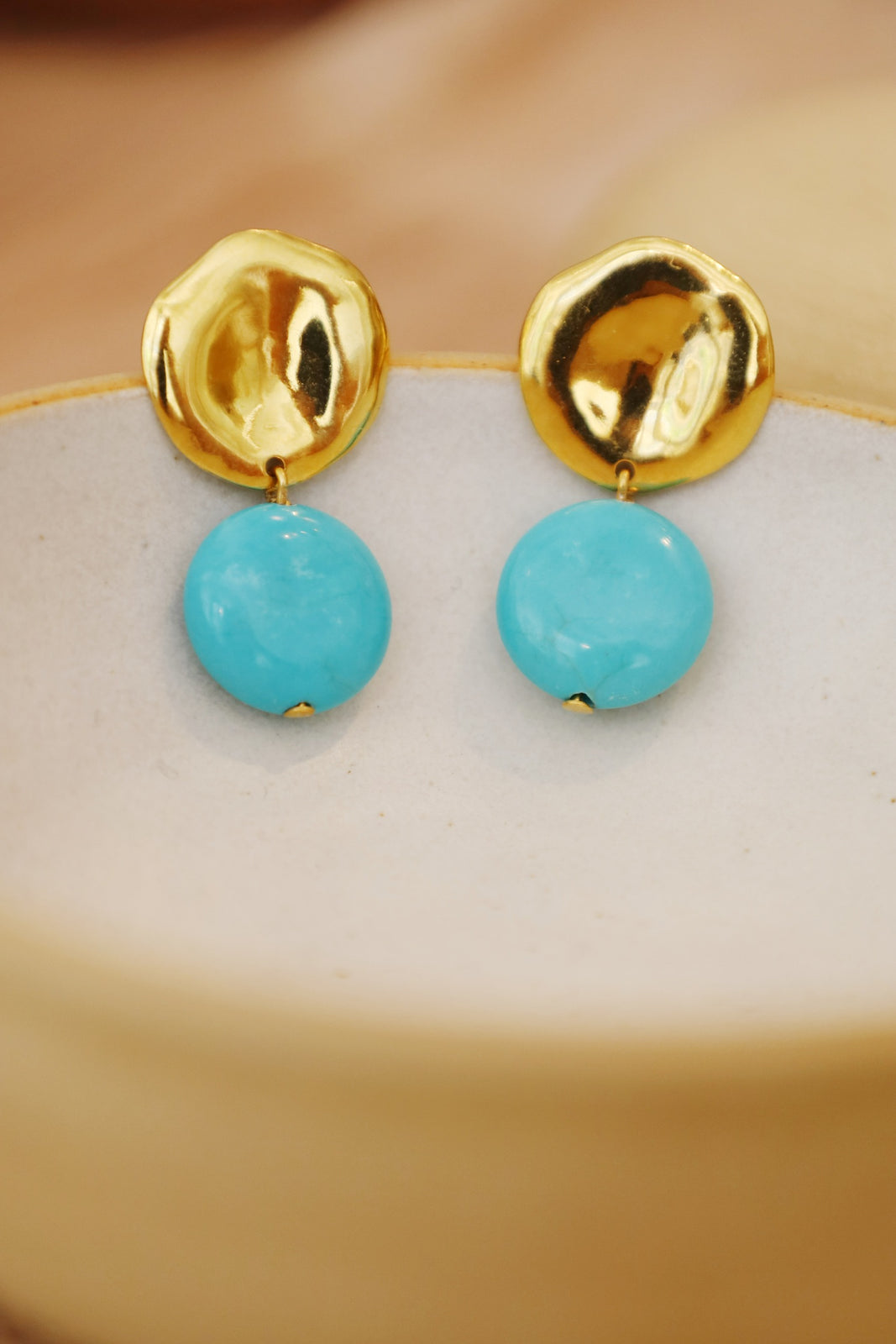 Tiered Turquoise Coin Earrings