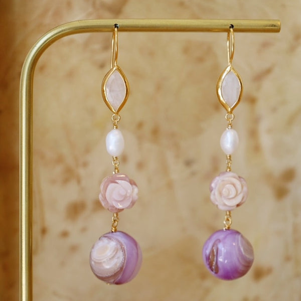 Roseto Tiered Pink Earrings