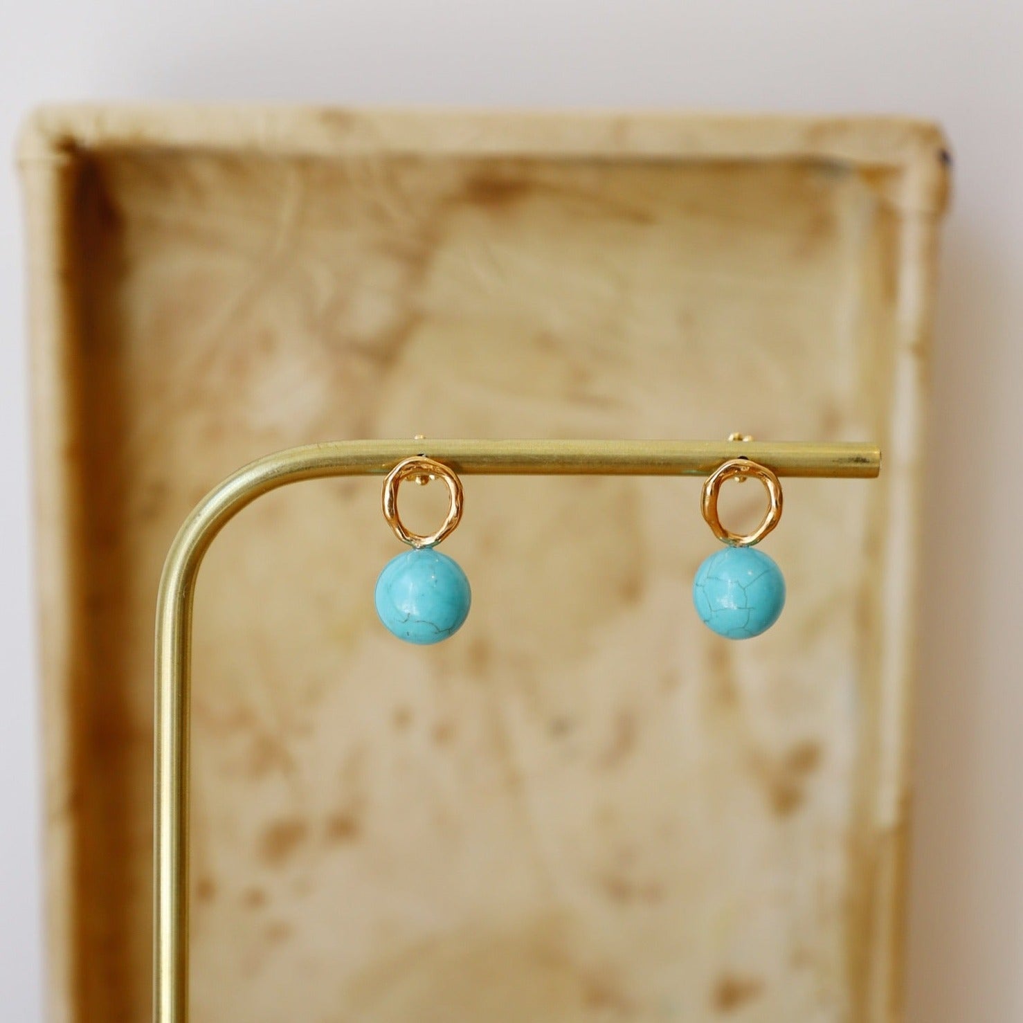 Turquoise Globe Stud Earrings