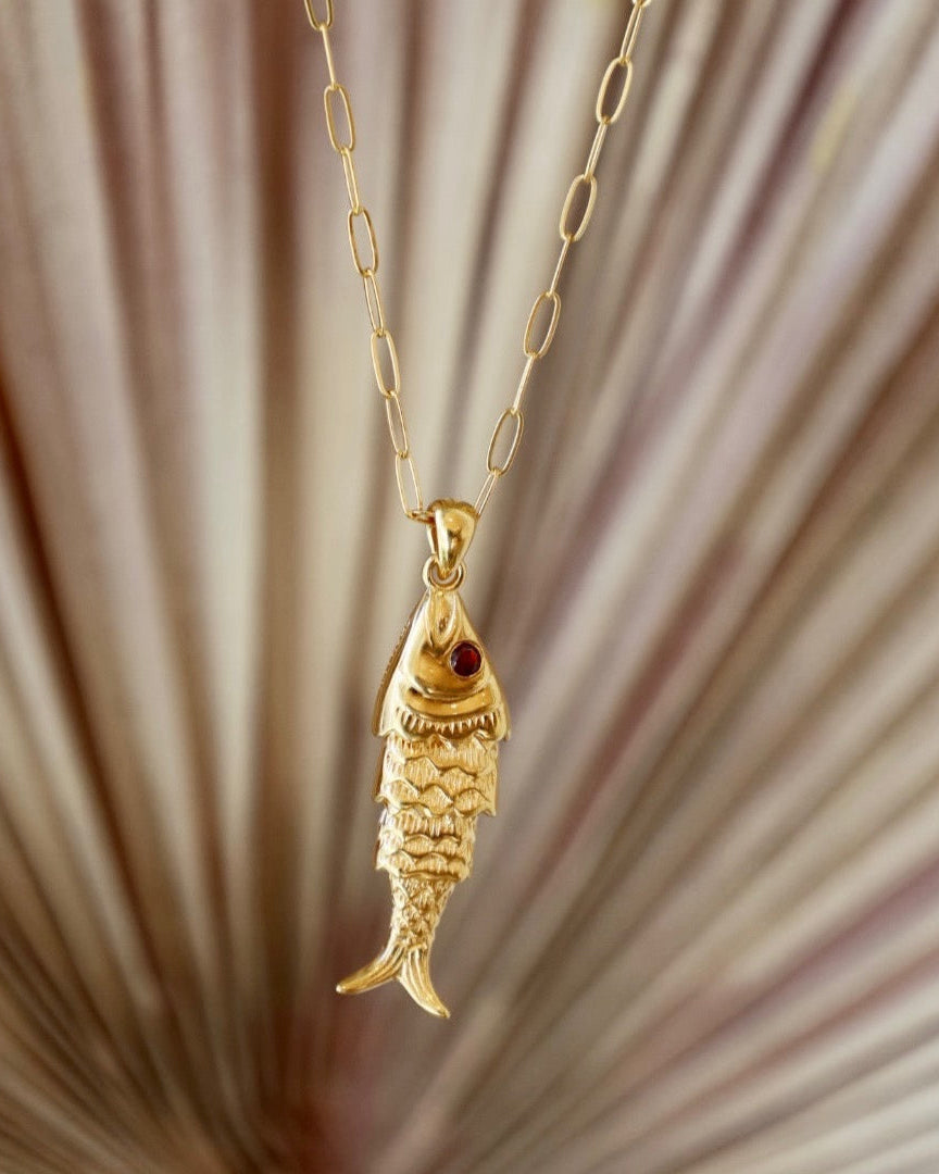 Garnet Koi Necklace