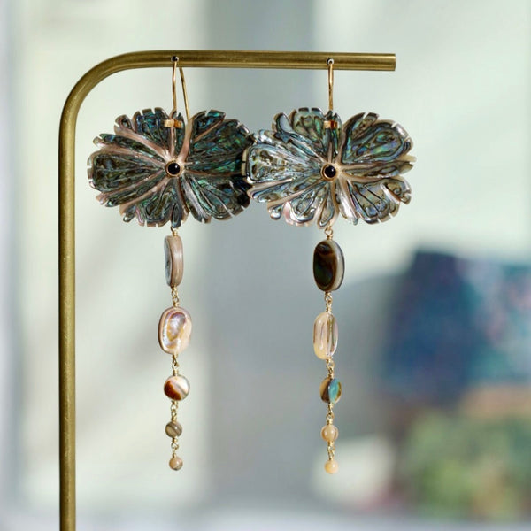 Abalone Magnolia Earrings