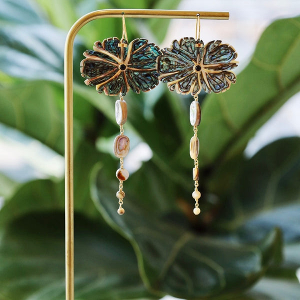 Abalone Magnolia Earrings