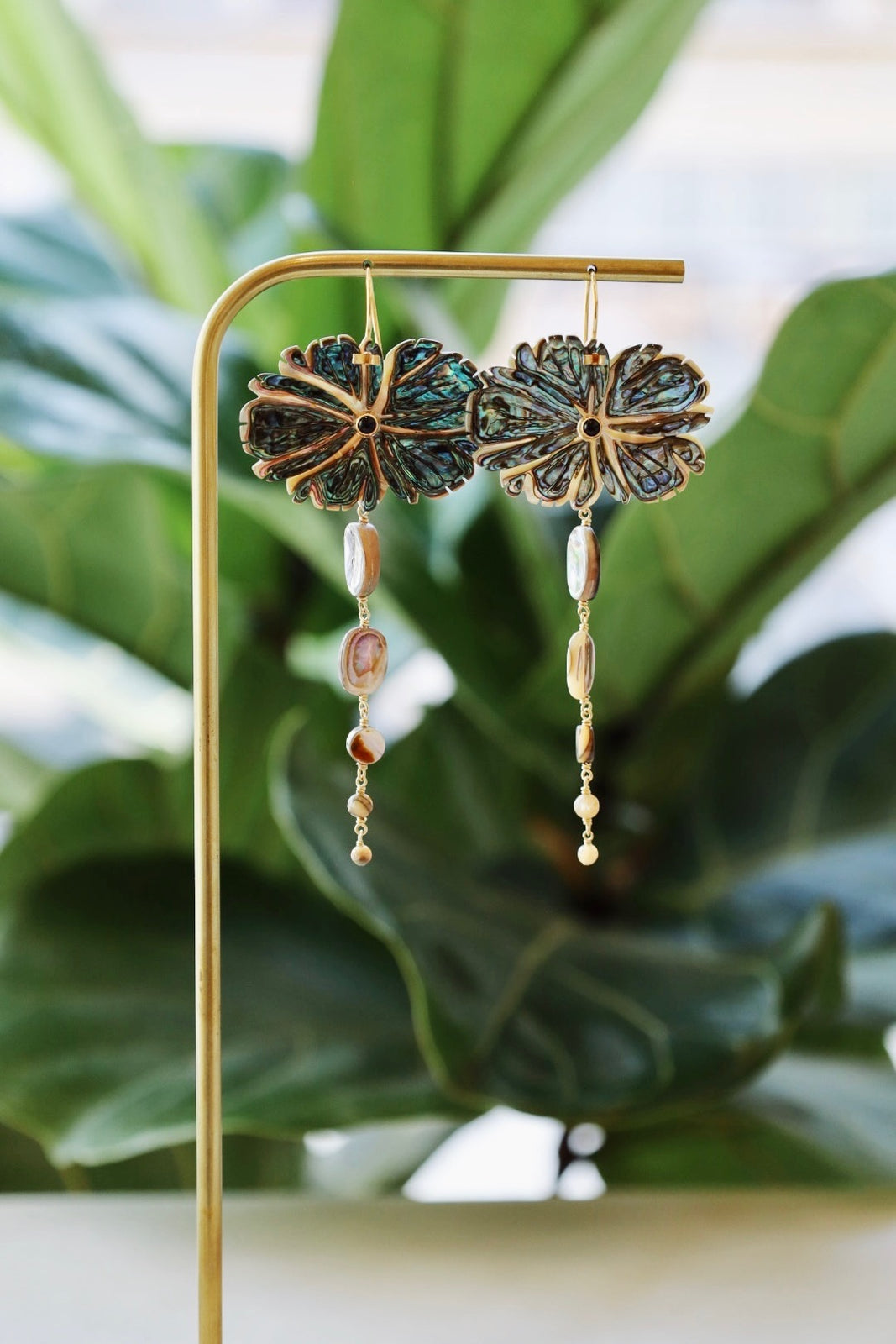 Abalone Magnolia Earrings