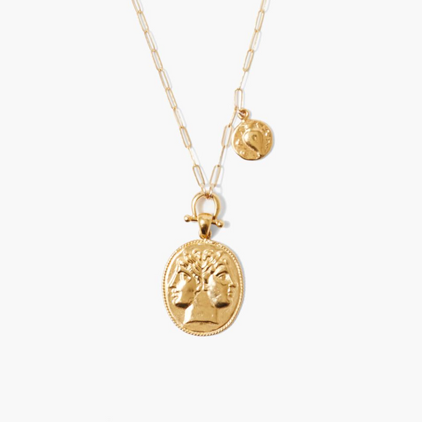 Gemelos Coin Pendant Necklace