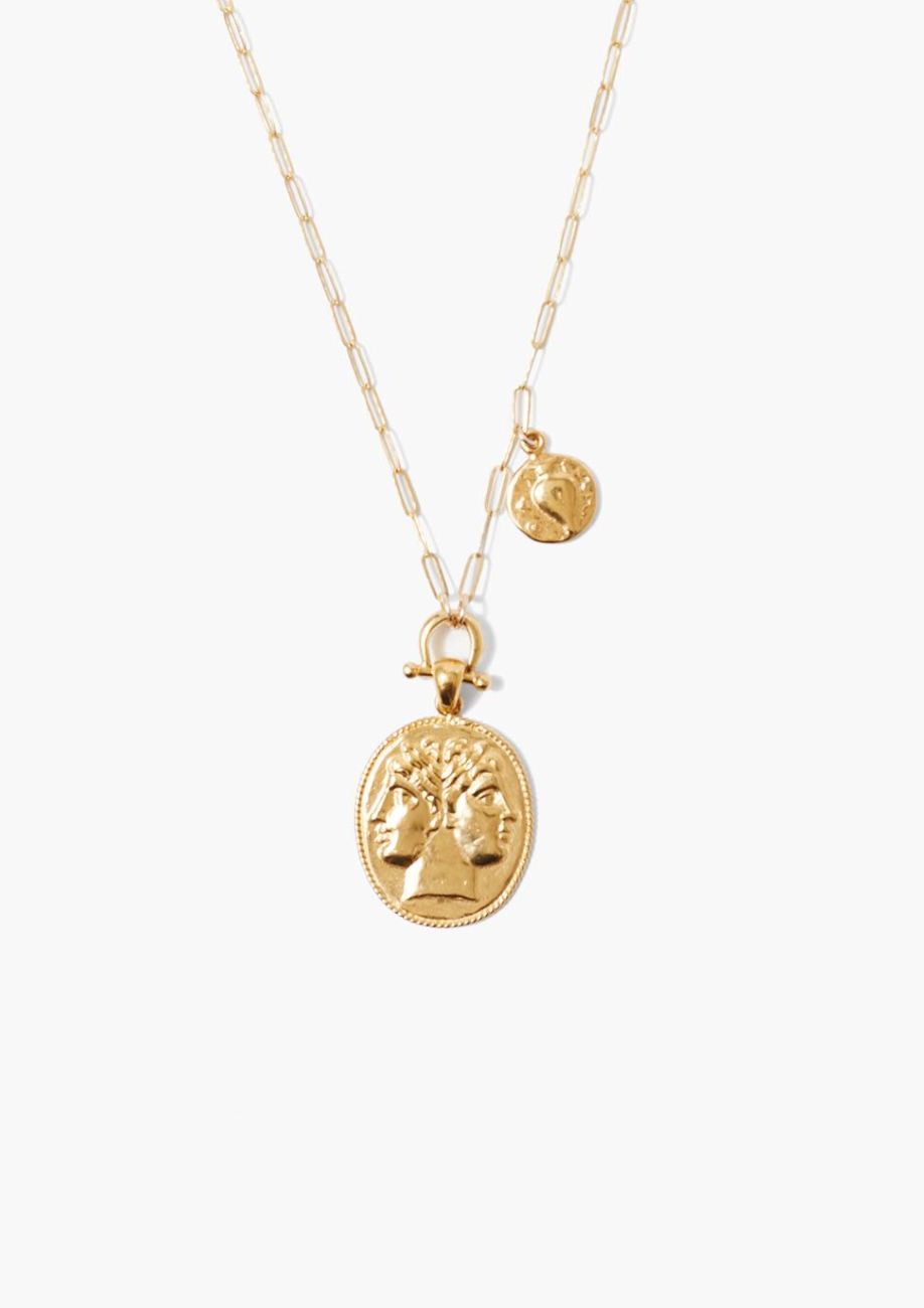 Gemelos Coin Pendant Necklace