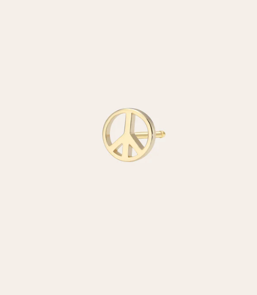 Tiny Peace Sign Earring