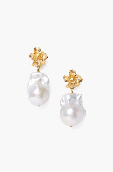 Hibiscus Pearl Drop Earring