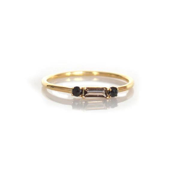 Smoky Quartz Baguette Crush Ring