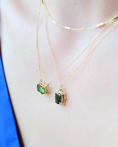 Clova Diamond and Tourmaline Necklace