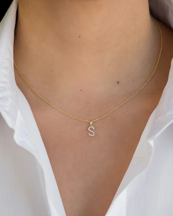 Diamond Initial Pendant