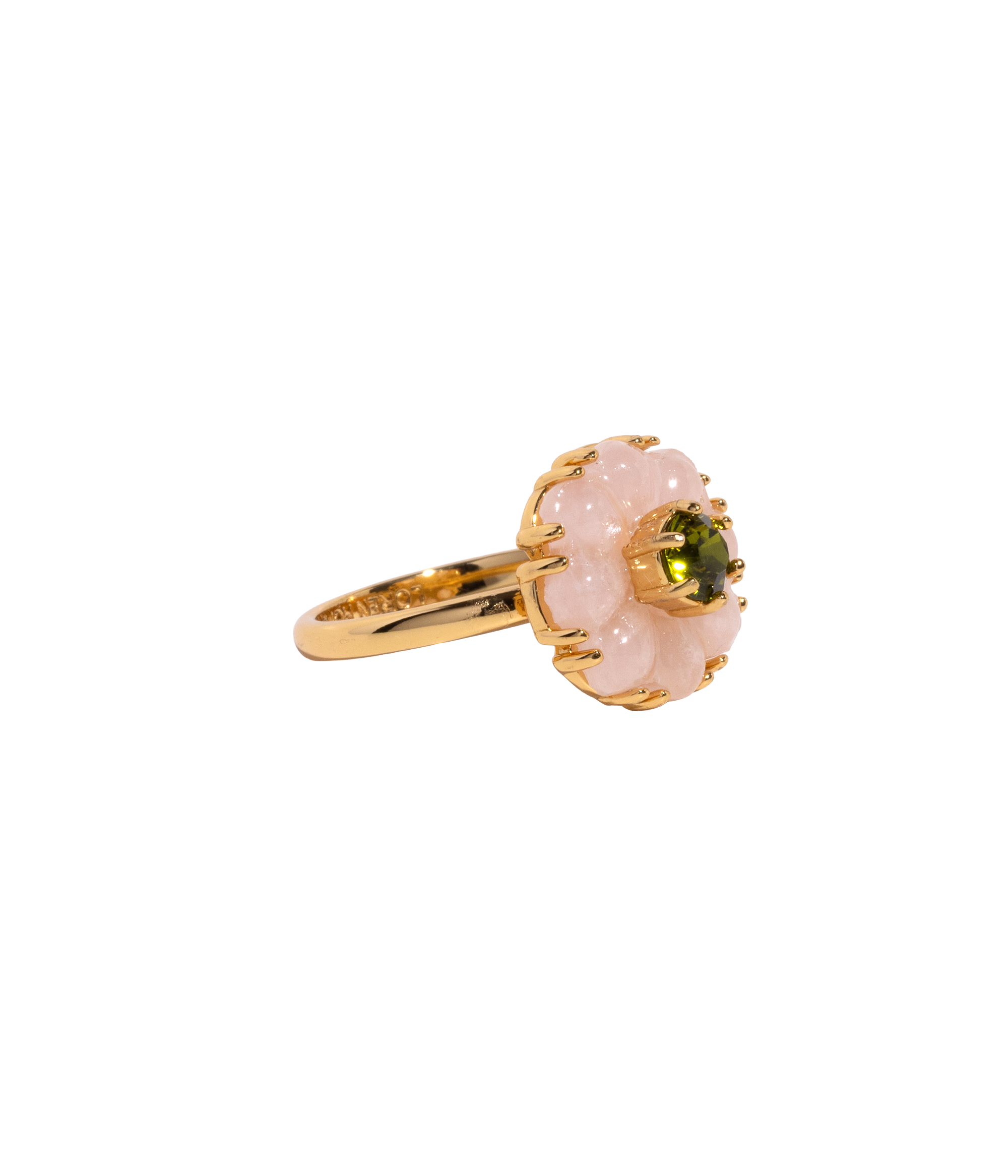 Emeline Flower Ring in Rose Quartz