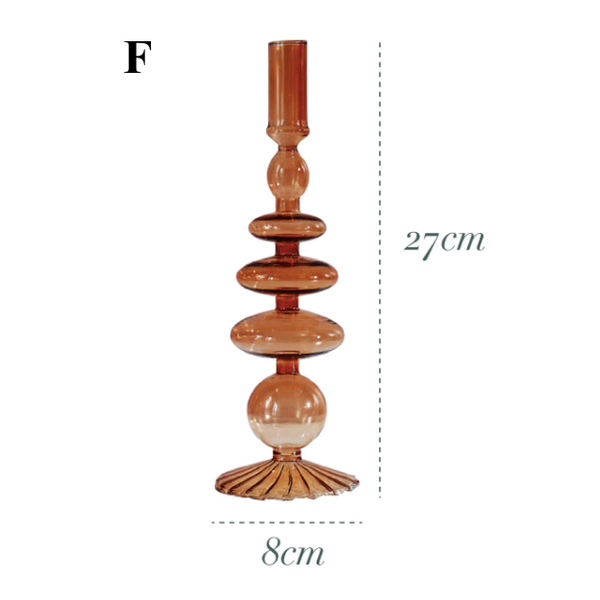 Brown Glass Candlestick Holder