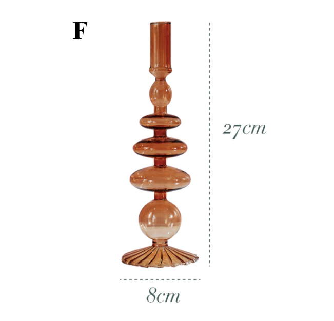 Brown Glass Candlestick Holder