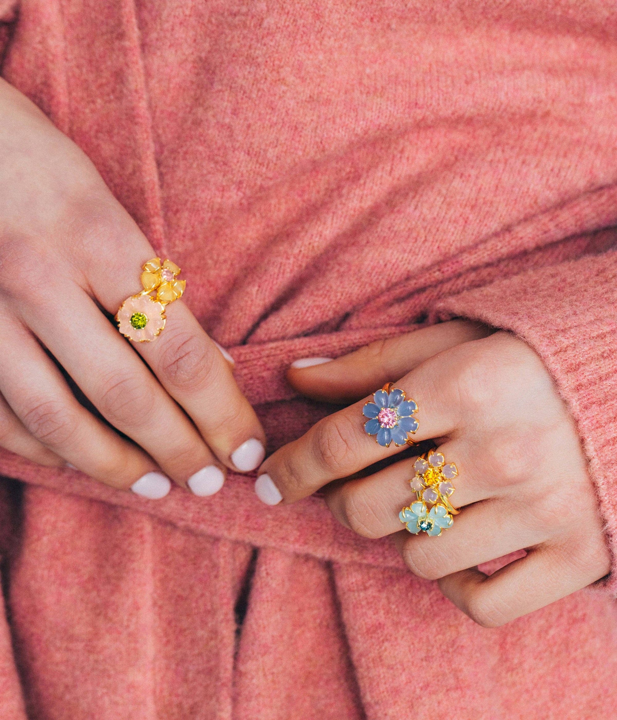 Emeline Flower Ring in Yellow