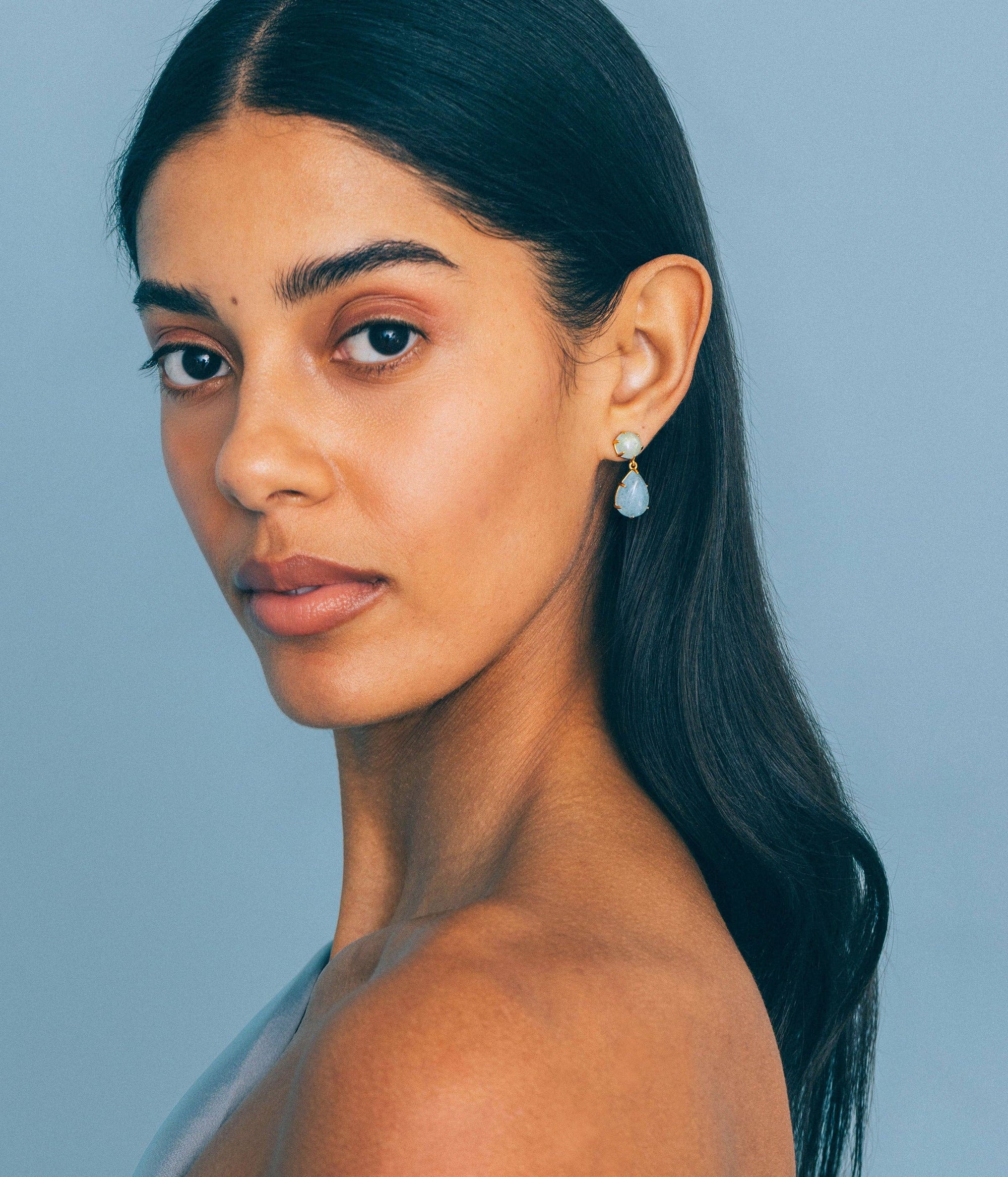 Elia Drop Earrings in Aquamarine