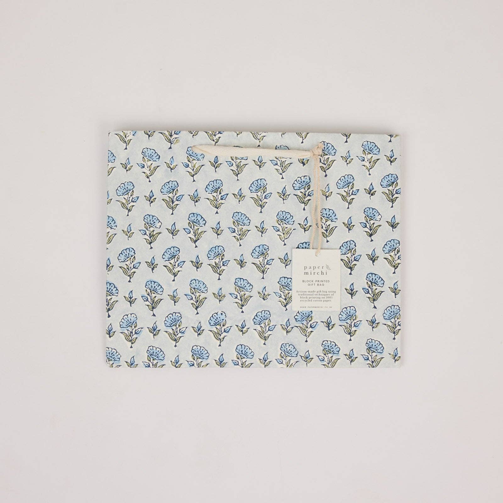 Hand Block Printed Gift Bags (Medium) - Blue Stone Refresh