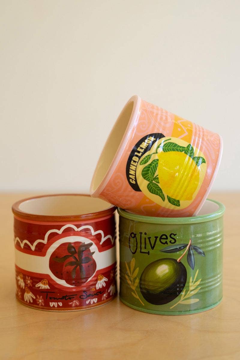 CERAMIC CANNED GOODS PLANTERS