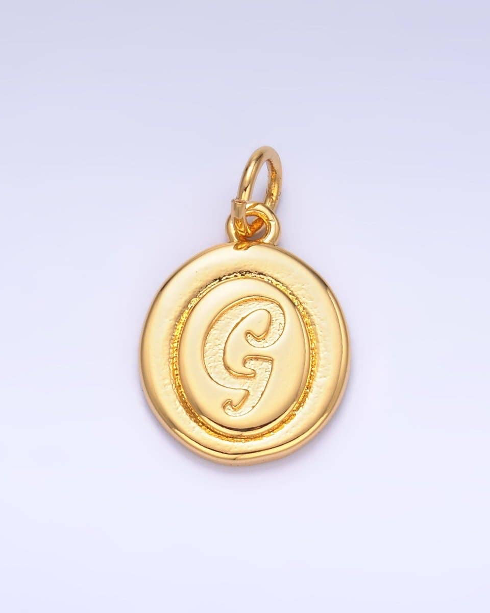 Initial Script Oval Charm