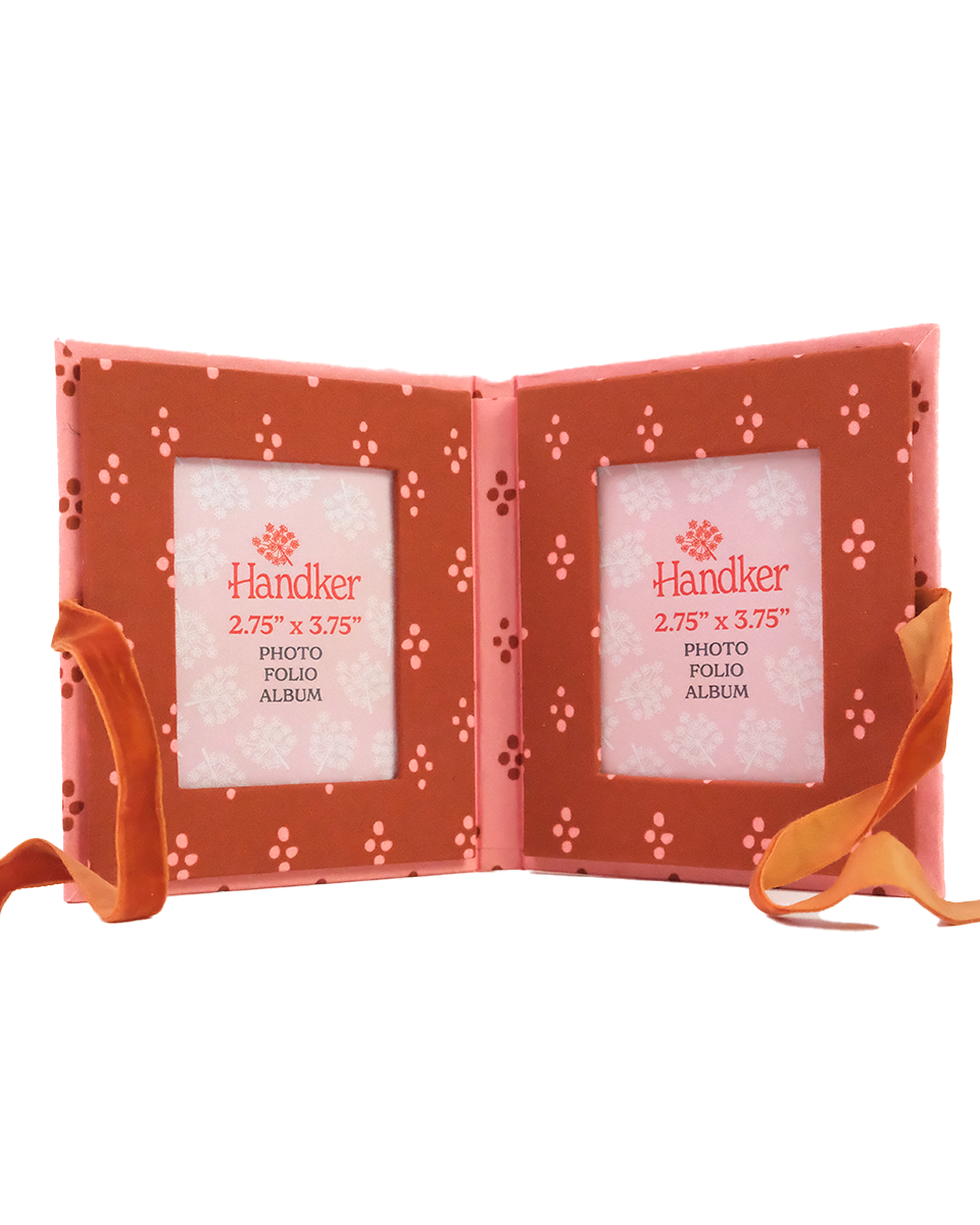 Pink Dottie Fabric Frame Album