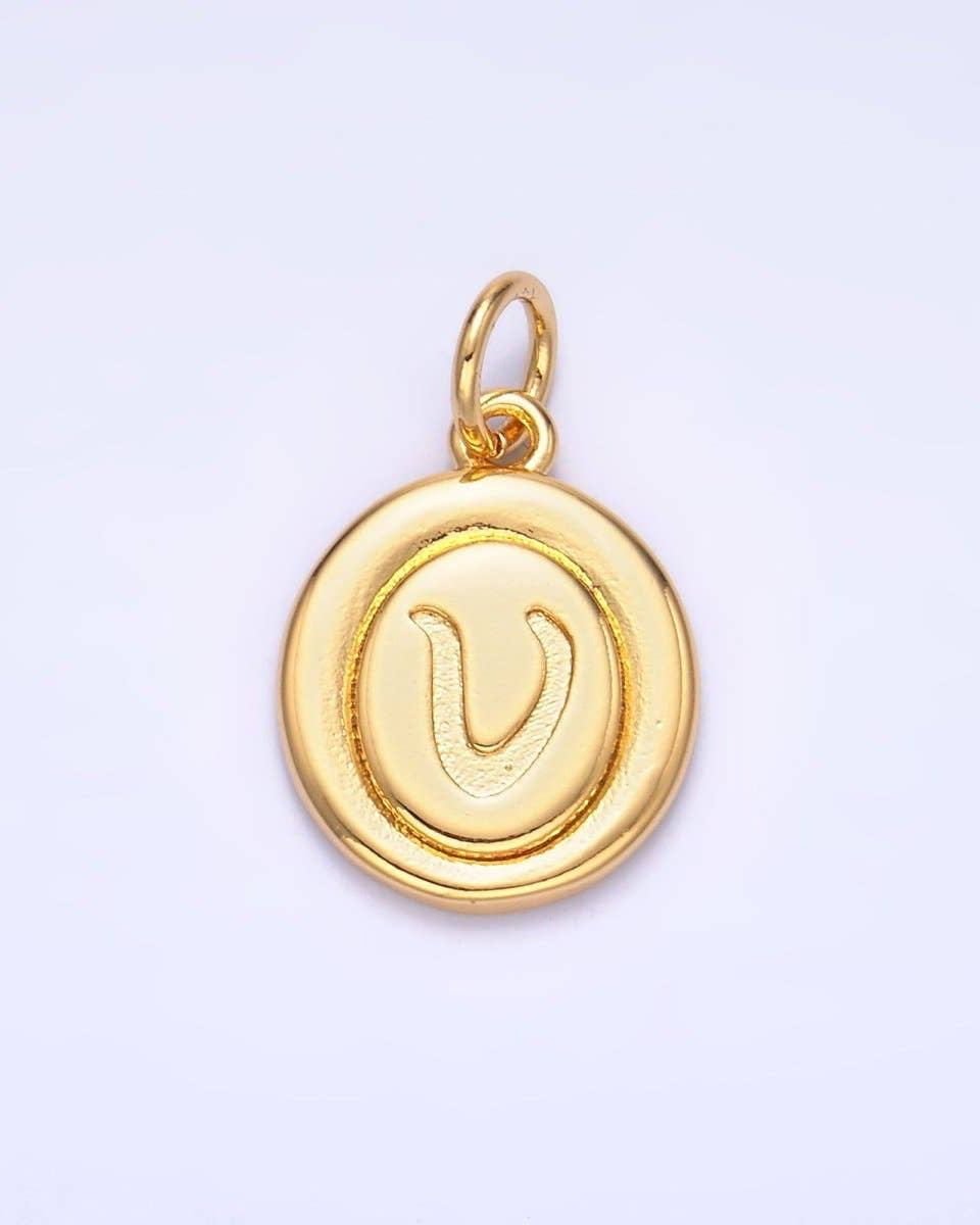 Initial Script Oval Charm