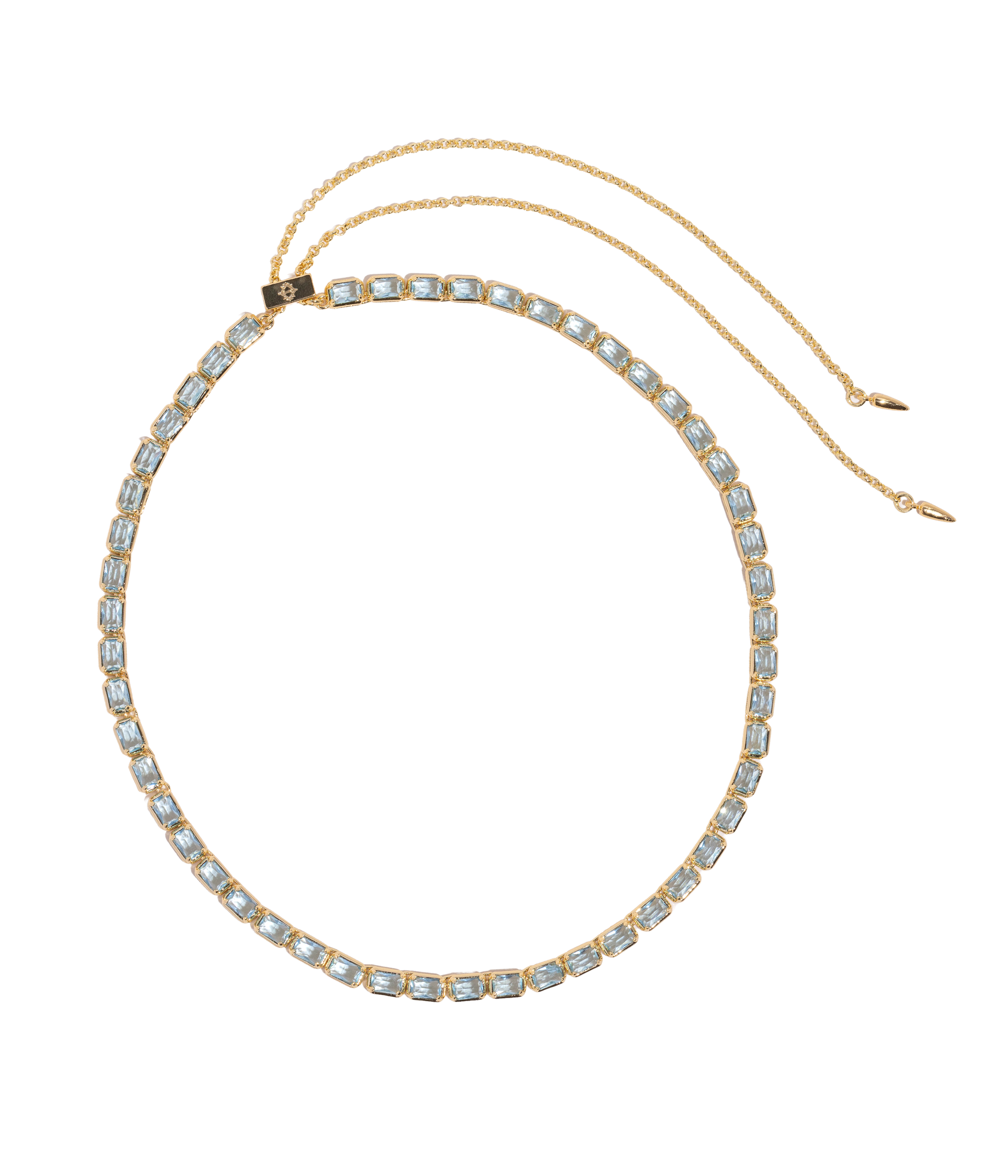 Liza Slider Necklace in Aqua