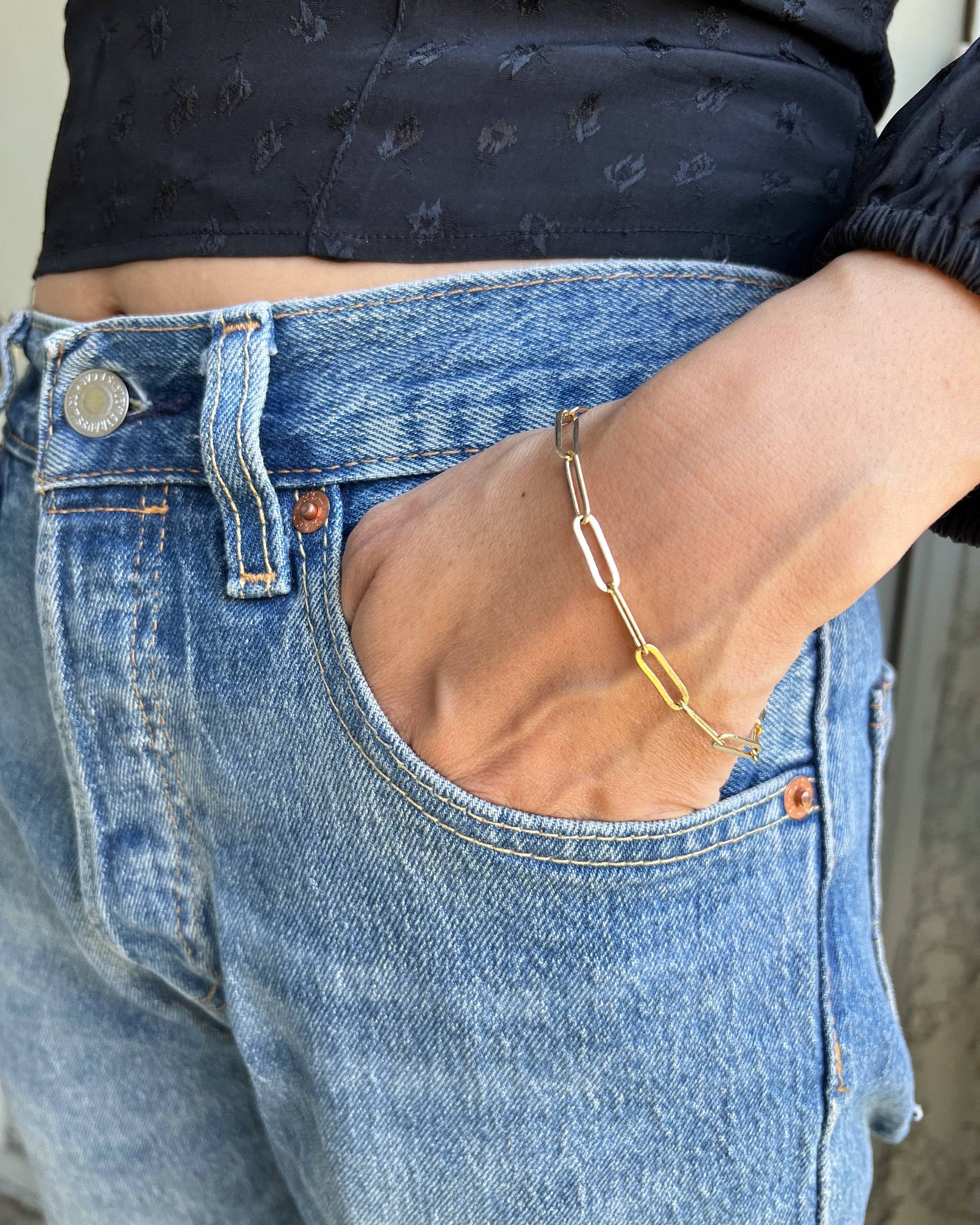 Large Paperclip Bracelet- Charmbar