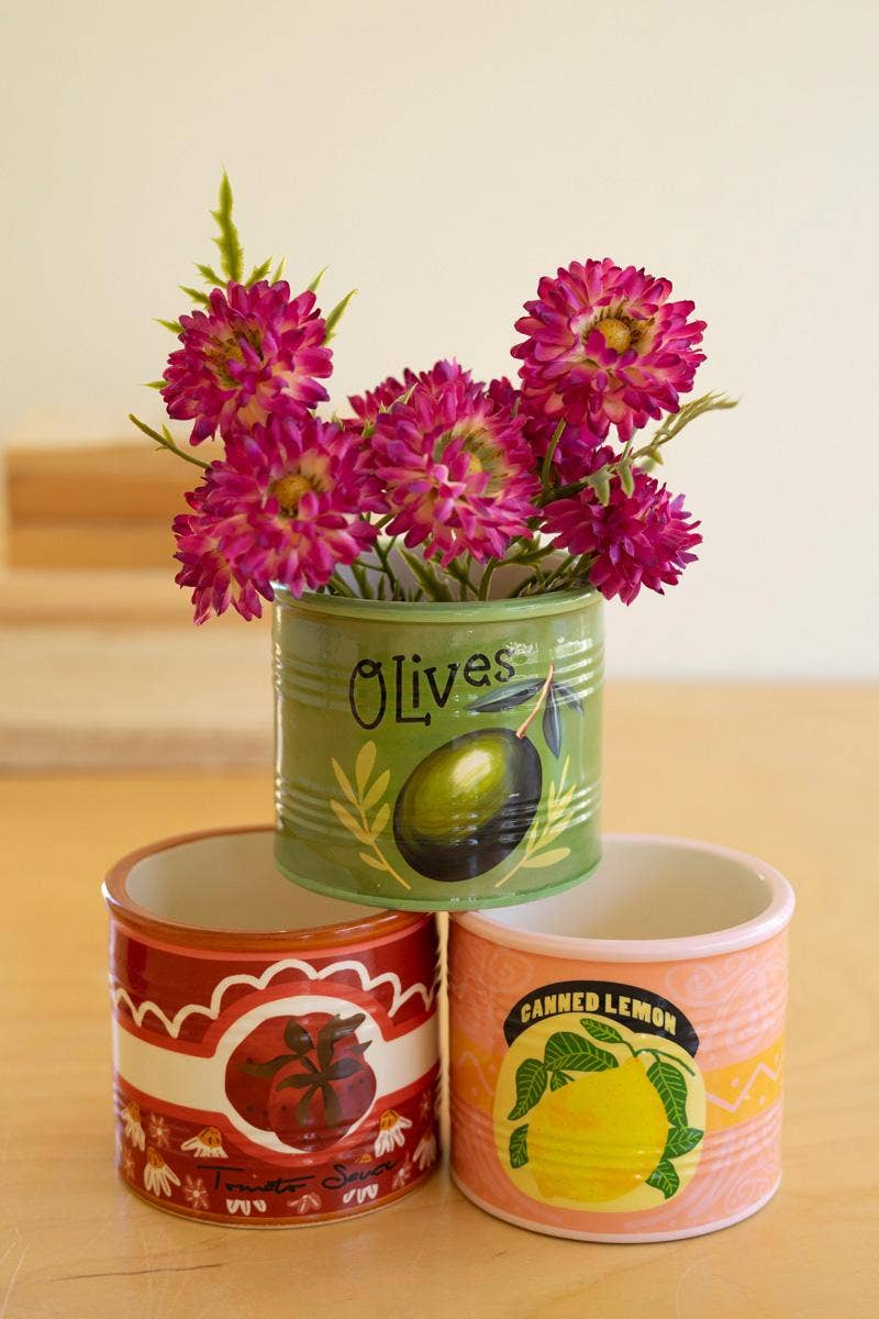 CERAMIC CANNED GOODS PLANTERS