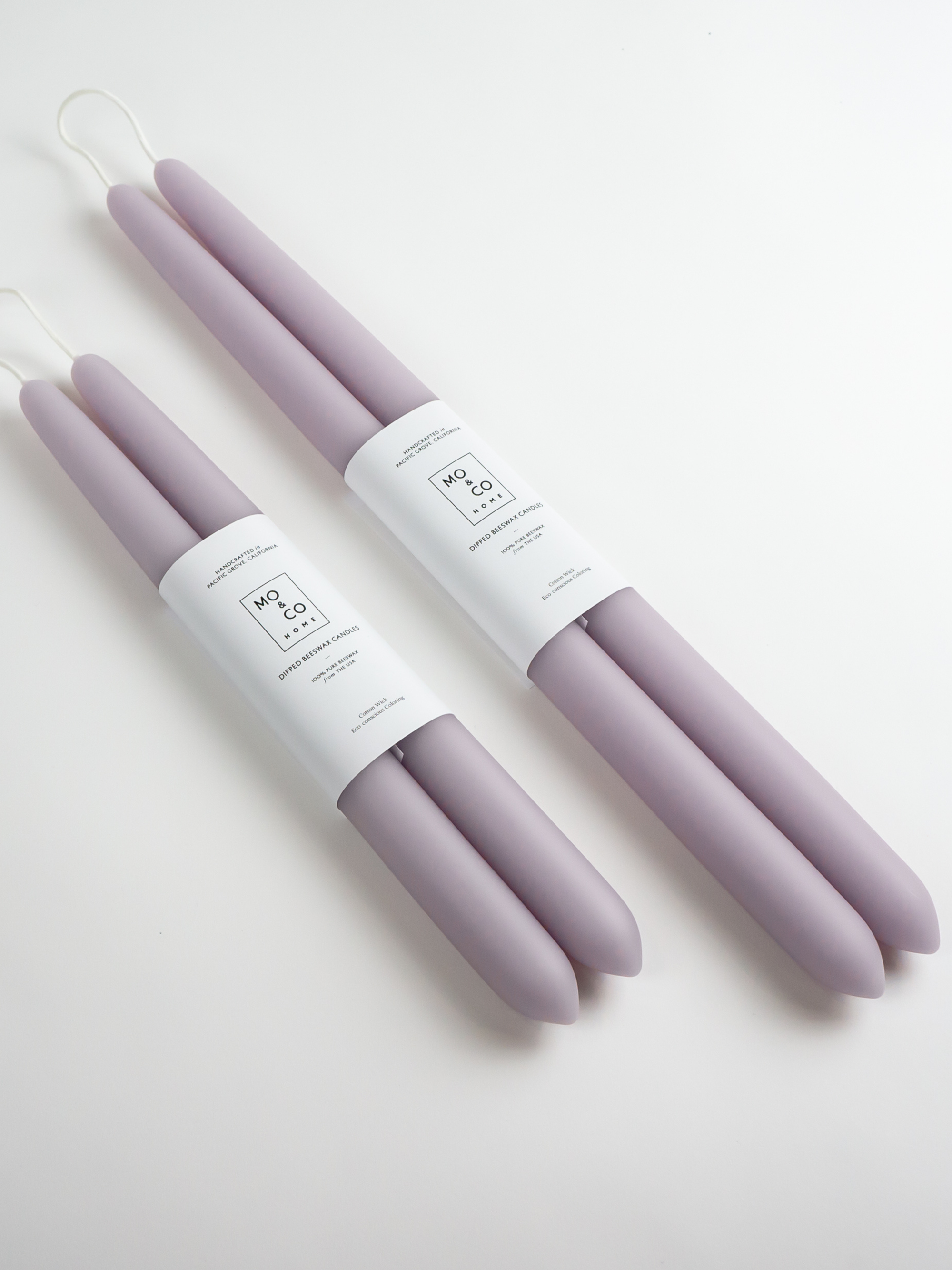 Lavender | Dipped Beeswax Taper Candles | All Natural